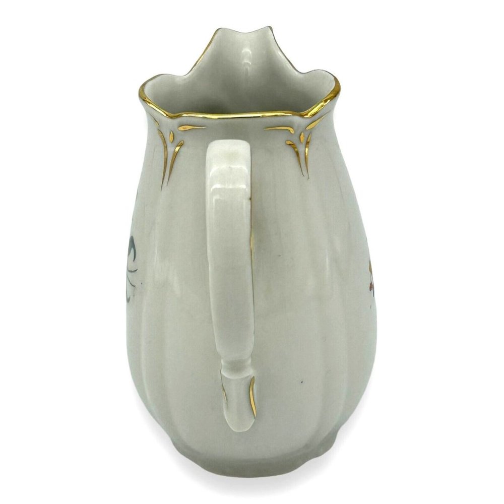 VTG Porcelain Creamer‎ Germany US Zone Double Side Floral Designs Gold Trim 4.5" - Picture 4 of 11